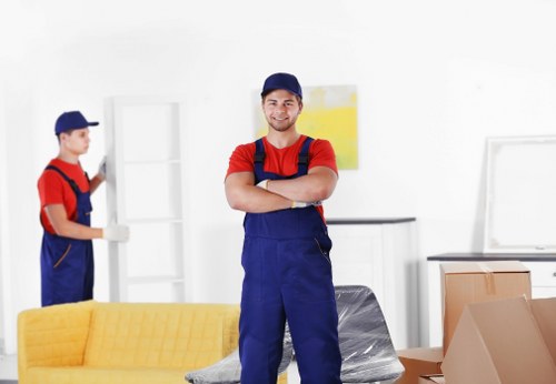 Removal team planning a move in a Tooting residential street