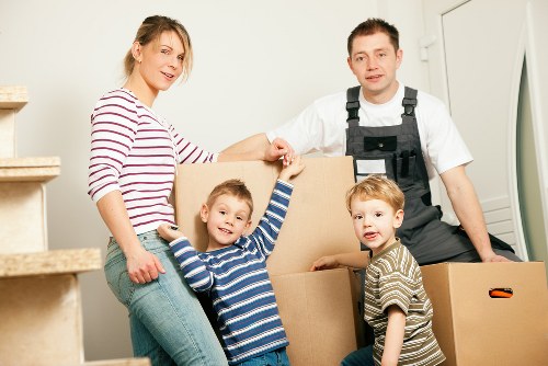 Office furniture and equipment prepared for relocation in Tooting