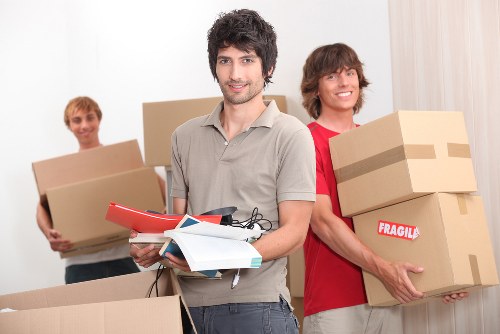 Packed boxes and furniture ready for local removals in Tooting