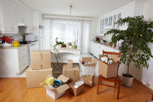 Office relocation service setup with furniture placement and workspace organisation